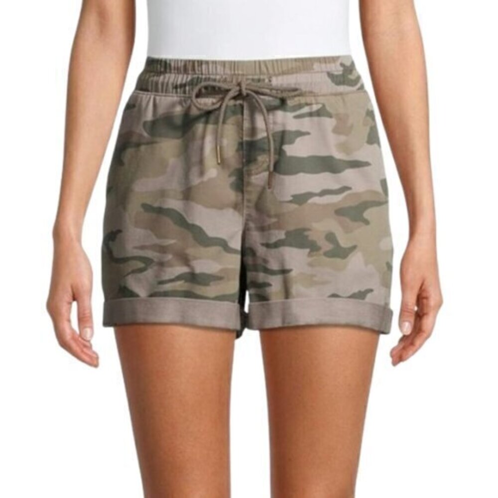 [Time and Tru] Elastic Waist Drawstring Cuffed Camouflage Shorts - Size XXL